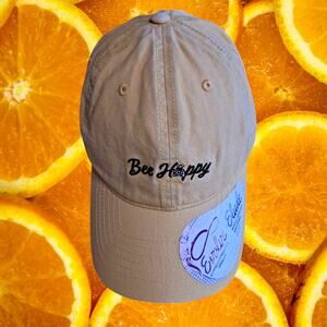 NWT Infinity Brands Women's Tan Bee Happy Adjustable Baseball Caps